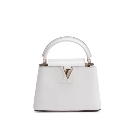 White Iridescent Python Capucines Mini