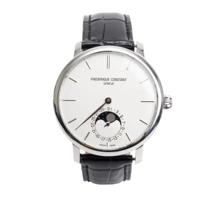 Stainless Steel Slimline 42 MM Moonphase Automatic Watch w/ Box & Papers