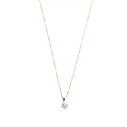 14k Yellow Gold 1.12 ct. Diamond Solitaire Pendant Necklace