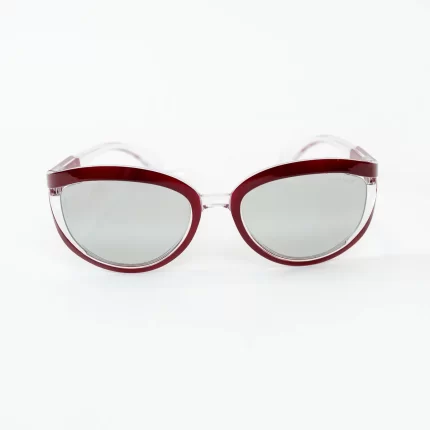 Pre-Loved Chanel™ Clear Cateye Sunglasses with Red Accents