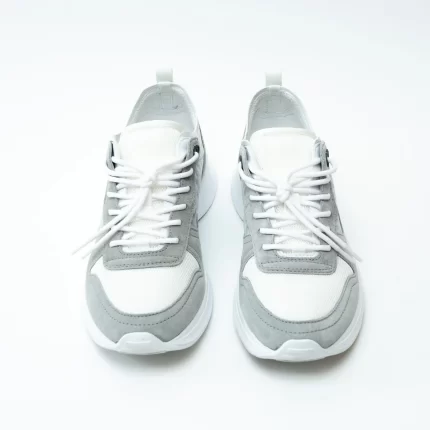 Dior White and Grey Low Top Sneakers with Oblique Detail Size 43