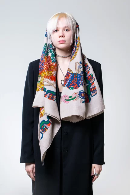 Sous L'Egide de Mars Cashmere Silk Shawl Scarf