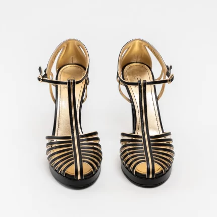 Pre-Loved Chanel™ Black Leather Caged Sandals Size 40C