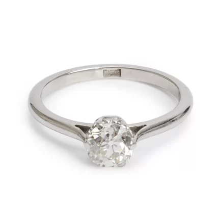 Antique Platinum Solitaire 1.05 ct. Diamond Engagement Ring, Size 8.25