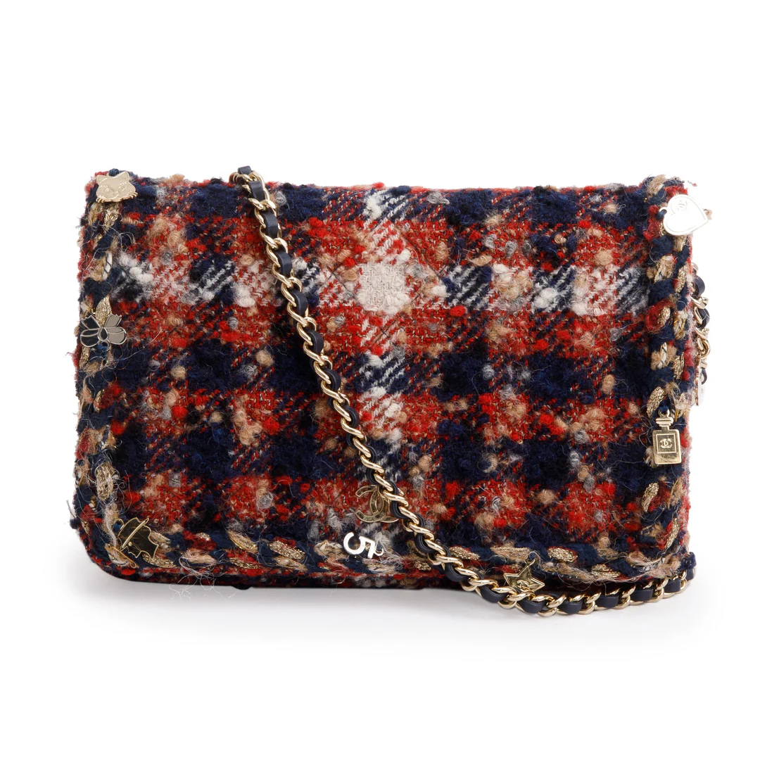 Chanel-Multicolor-Tweed-Charms-Wallet-On-Chain-w-Authenticity-Card