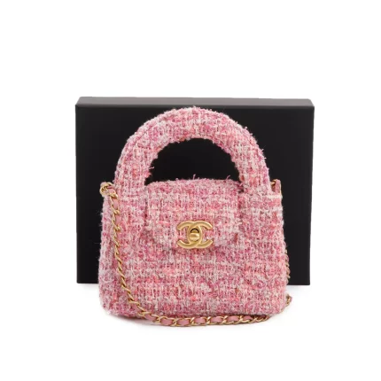 Pink Tweed Nano Kelly Shopper w/ Box