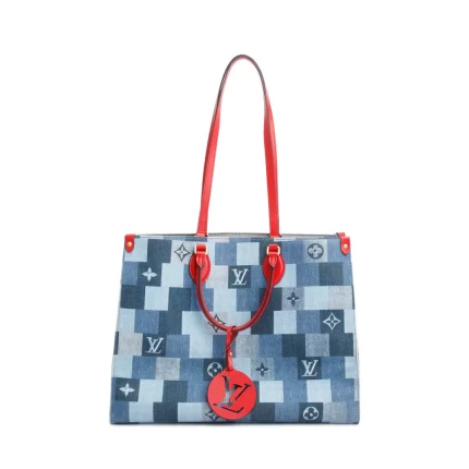 Blue Monogram Damier Denim OnTheGo GM w/ Box & Receipt