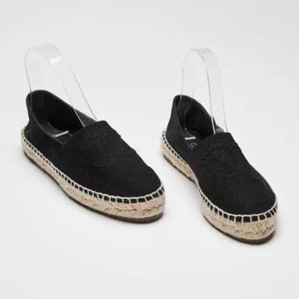 Pre-Loved Chanel ™ Black Suede Espadrilles Size 36