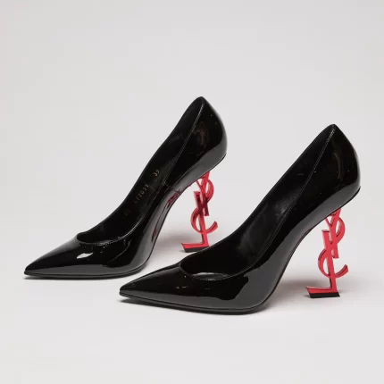 YSL Patent Opyum 100 Pump Heels With Red YSL Heel size 39