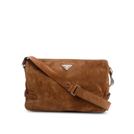 Brown Suede Messenger Bag