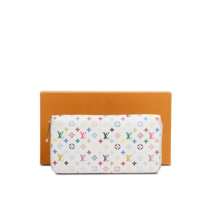 White Multicolore Monogram Zippy Wallet w/ Box