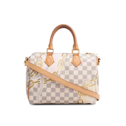 Nautical Damier Azur Speedy Bandouliere 25 w/ Strap