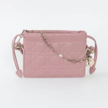 Pink Cannage Lambskin Leather Lady Dior Milly Mini Bag