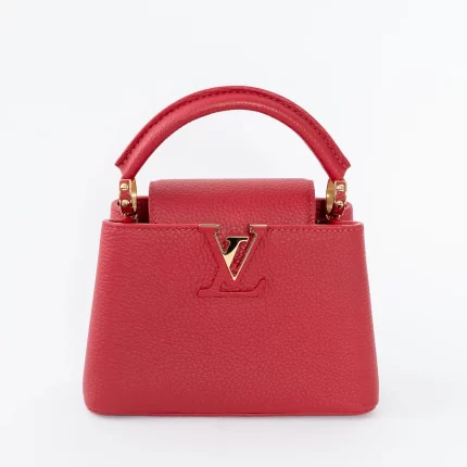 Scarlett Red Taurillon Leather Capucines Mini Handbag