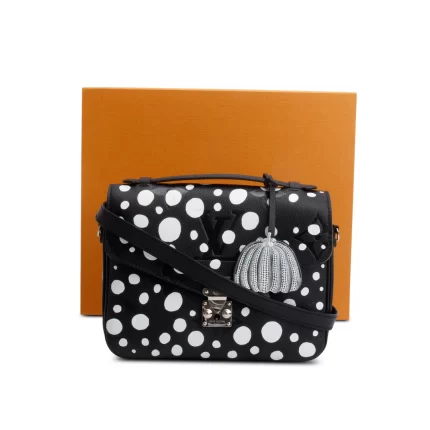 x Yayoi Kusama 2023 Black Infinity Dots Monogram Empreinte Leather Pochette Metis