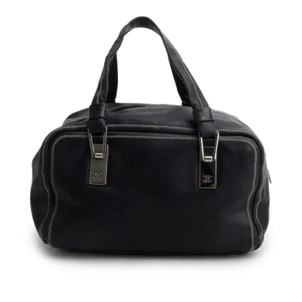 Black Lambskin Bowler Bag