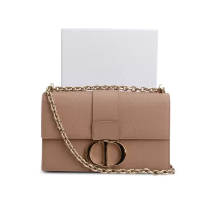 Pink Grained Calfskin 30 Montaigne Flap Bag w/ Box & Authenticity Card